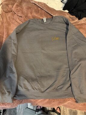 Stiff Socks Embroidered Gray Crewneck Sweater - Patreon exclusive